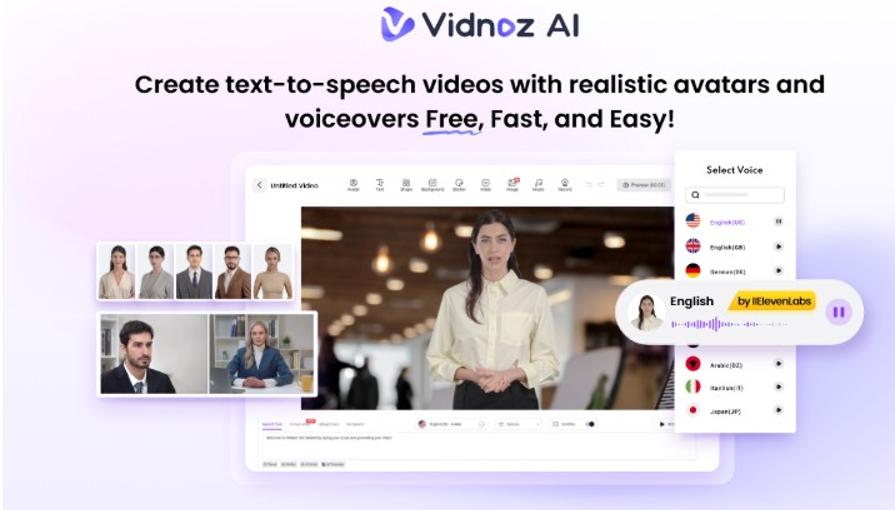 Vidnoz AI – AI Text to Video Generator Free and Text to Speech for Modern Content Creation